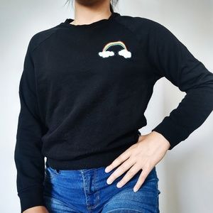 Black Rainbow Patch Crewneck